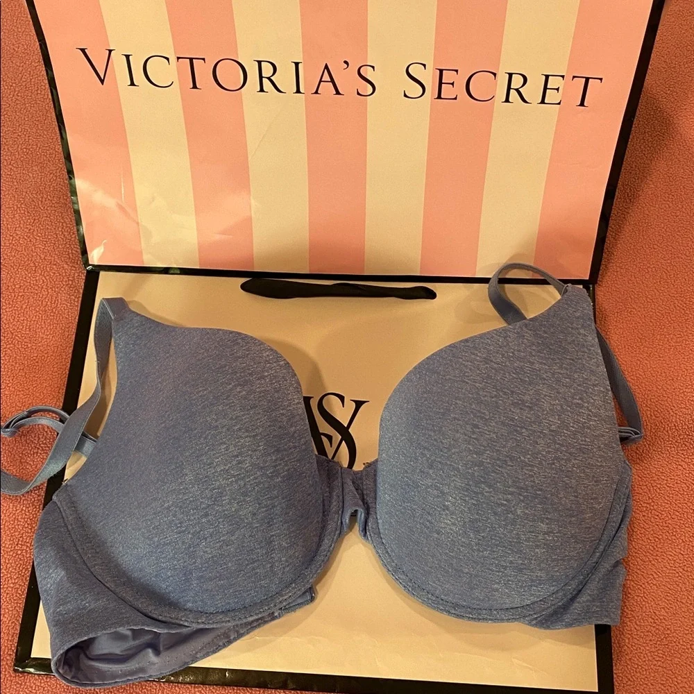 Victoria Secret Uplift Semi Demi Bra 34C Blue